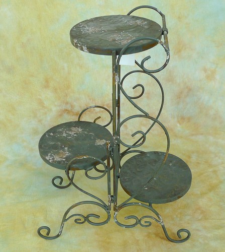 Blumenständer Blumenhocker Säule vintage Beistelltisch Metall Etagere 0947373-b