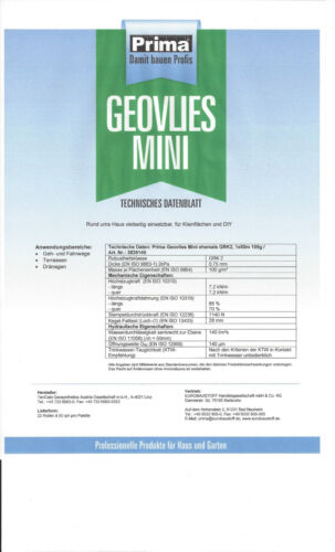 Vlies Unkrautvlies Gartenvlies Geovlies Geotextil Drainagevlies 0,79€/qm 