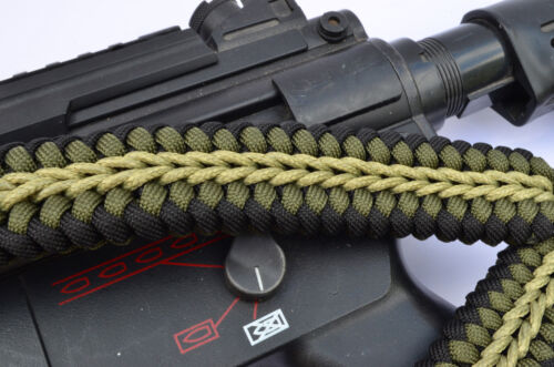Tactical 550 Paracord Rifle Gun Shotgun Sling 1 Point Compass /& Flint CROCODILE