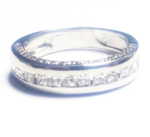 Summer 1//2Ct Simulated Diamond 14K Gold Silver Princess Wedding Band Mens Ring