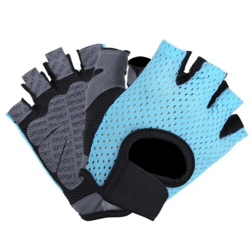Fitness Exercise Gloves Anti-Skid Breathable Sports Half Finger Gloves Blue L