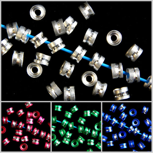 HOLE~2 MM 100 x ROUND~ALUMINUM~SPACER BEADS~CHOOSE COLOUR 6 x 4 MM