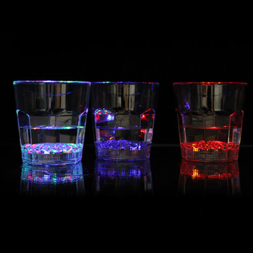 LED Light Flashing Cup Plastic Octagon Cups Home KTV Wedding Party Supplies Gift 