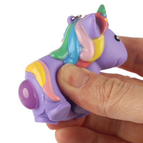Magical Unicorn Poo Key Ring Squeezy Pooper Key Chain Toy Child Party Bag Filler