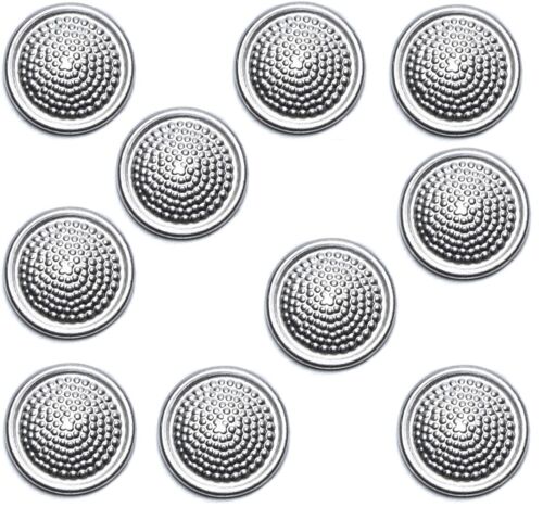 10x GERMAN ARMY NVA BUTTONS SILVER AND GREY MILITARY SHOULDER BOARD BUTTONS 16MM 