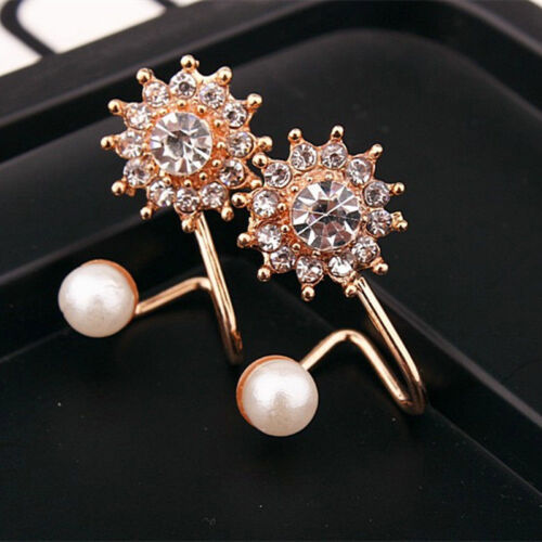 Women Lady Elegant Pearl Rhinestone Ear Stud Earrings New Fashion Jewelry