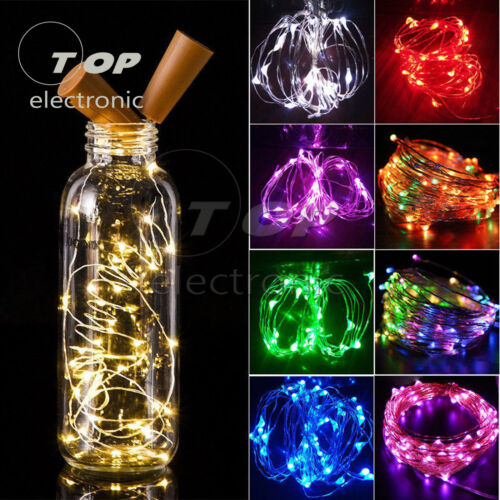 Bottle Stopper Fairy Lights String  Wine//Gin Battery Cork Shaped Top 20 LED 2M