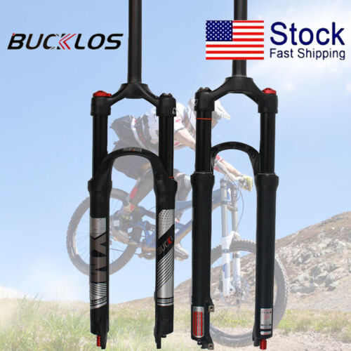 BUCKLOS 27.5/29" MTB Bike Suspension Fork Rebound Adjust Disc 9mm QR Air Forks 