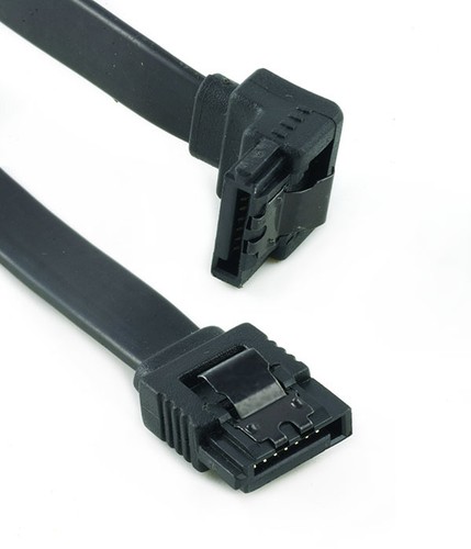 6/" Black SATA III Cable 90 Right Angle to 180 Straight 6GB//Sec HDD SSD Gaming