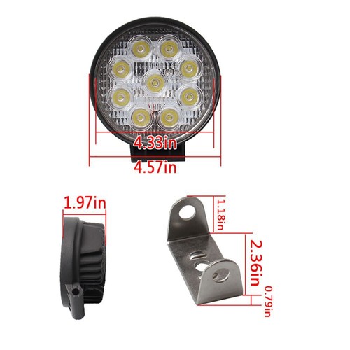 2x4.5Inch 27W Led Work Light Flood Driving Lamp 12V 24V Treedozer SUV UTE 4WD
