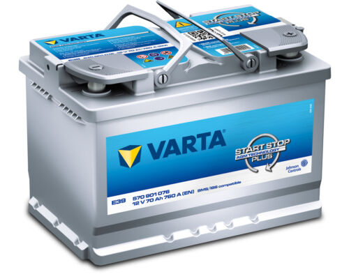 096agm varta e39 4 year warranty 570901076 heavy duty start stop car battery