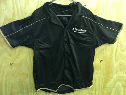 polyester darts shirt black with gold  trim SMALL