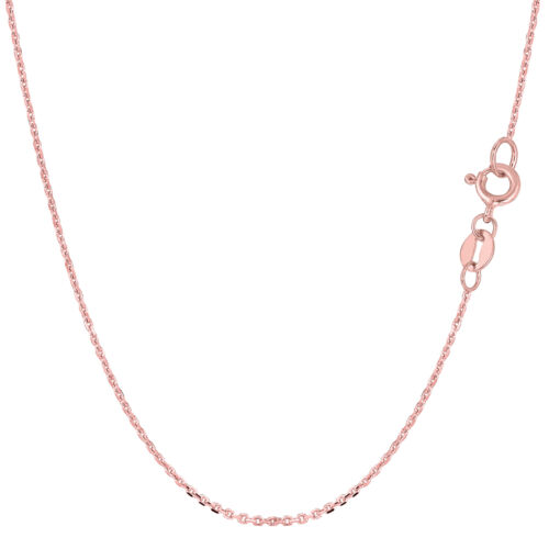 Width 1.1 mm Details about   14K Rose Gold Cable Link Chain 