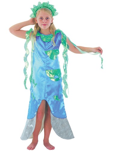 Child Blue Little Mermaid Fancy Dress Costume Kids Girls Female 3-10 Years Ariel