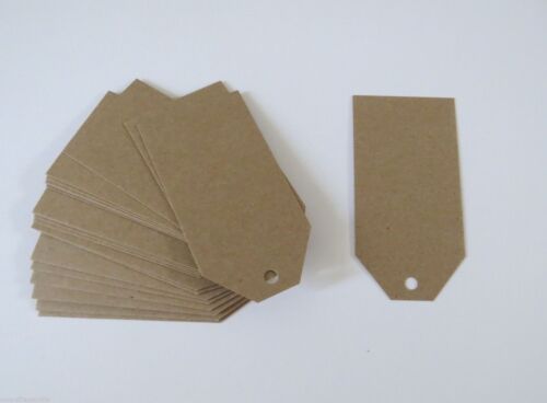 100 Pack x BROWN KRAFT WEDDING BONBONNIERE GIFT TAGS 60x120mm in 225gsm Card