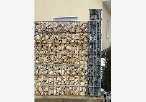 HxBxT mit Pfosten zum Einbetonieren Hochwertige Gabionen Säule 200x26x25cm
