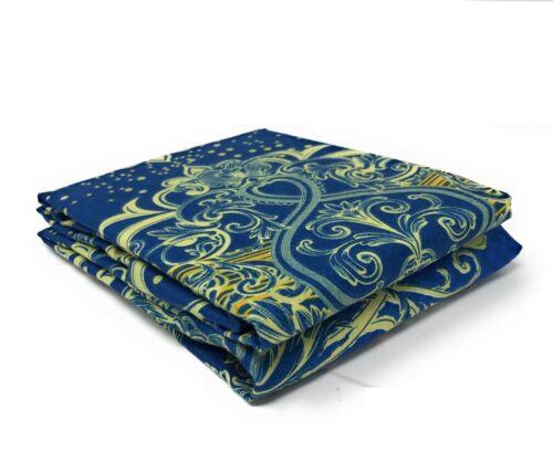 Tache 2 PC Floral Paisley Damask Blue Gold Pillowcase Standard Queen Pillow Case