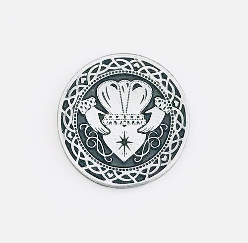 /"FRIENDSHIP PEWTER POCKET PRAYER COIN // MEDAL LOYALTY CLADDAGH LOVE/"