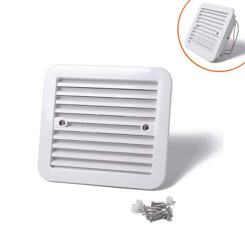 1x 12V White Air Vent with fan RV Trailer Caravan Side Air Ventilation Dustproof