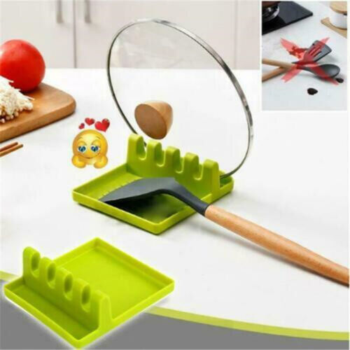 Heat Resistant Silicone Spoon Rest Kitchen Utensil Spatula Holder Cooking Mat 