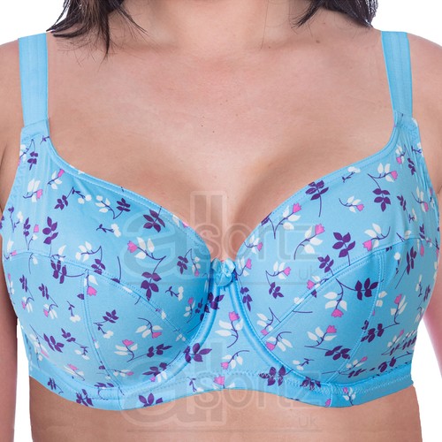Donna Floreale Con Ferretto a Balconcino Reggiseno a Balconcino grandi tazze Bada 34-46 D-J