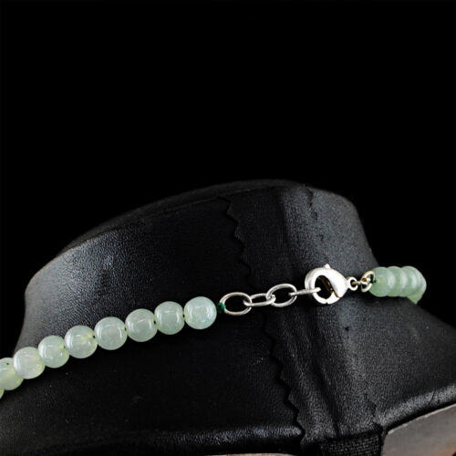 Green Aquamarine 246.00 Cts Natural Round Beads Single Strand Necklace RS 