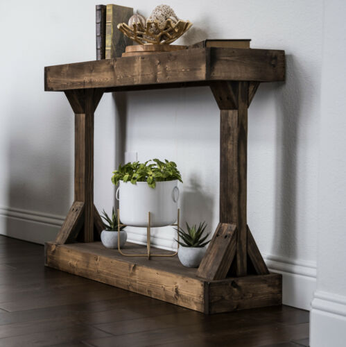 Entryway Table Console Side End Distressed Wood Display Storage Farmhouse Rustic