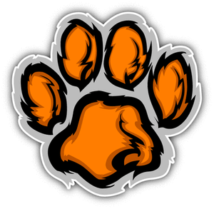Tiger Paw Graphic Mascot Car Bumper Sticker Decal 5/" x 5/"