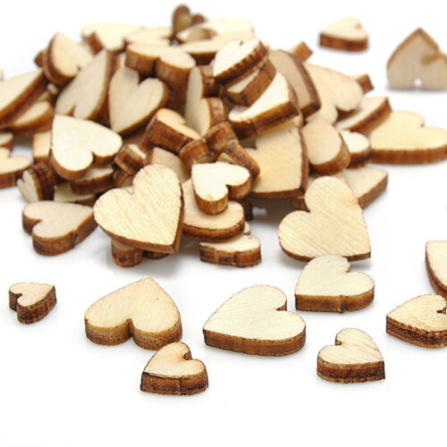 100pcs Rustic Wooden Love Heart Wedding Table Scatter Decoration Crafts LY 