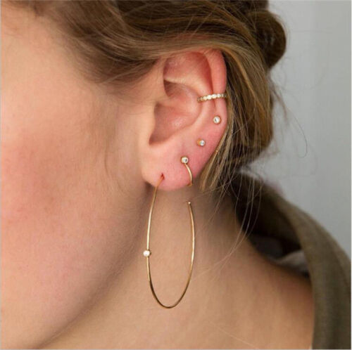 Details about   Women Boho Geometric Dangle Drop Hook Acrylic Metal Ear Stud Earrings Jewelry 