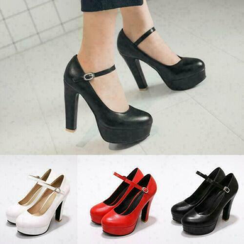 Details about   Women's Platform Chunky High Heels Mary Jane Shoes Party Ankle Strap Dress Pumps 