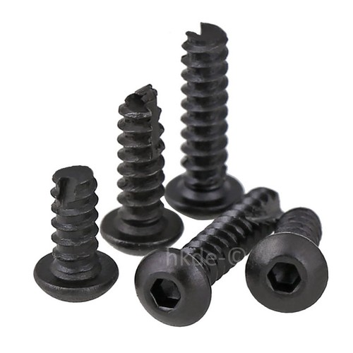 Blechschrauben Linsenkopf Innensechskant ISK 8.8 Carbon Stahl schwarz M2 M2.6