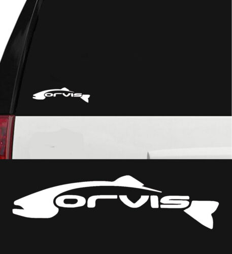 Orvis Fly Fishing Rod Outdoor Sports Trout Vinyl Decal Sticker Window White 7/"