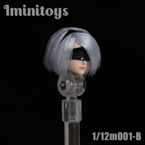 Iminitoys 1/12 Anime Girl Head Sculpt Carving & Blindfold for 6" Action Figure 