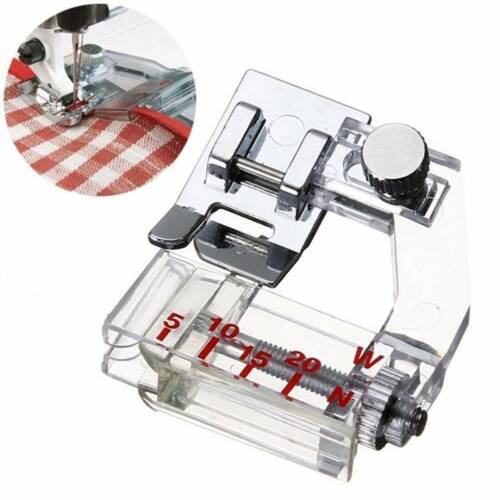 1*Adjustable Bias Binder Presser Foot Attaching Binding Snap-on For Home Sewing