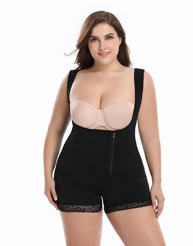 US Women Zip Full Body Shaper Tummy Control Shapewear Corset Plus Size S-XXXXXXL