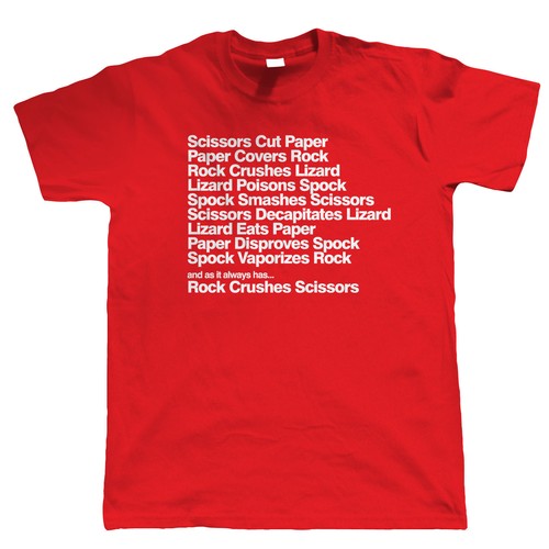 Mens Funny T Shirt Rock Paper Scissors Lizard Spock
