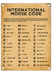 International Morse Code large steel sign 400mm x 300mm og 