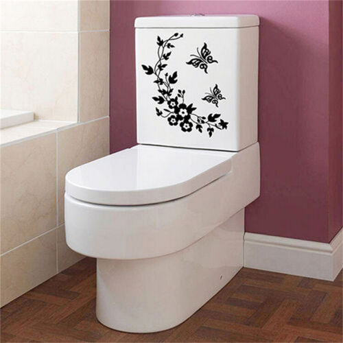 Mariposa flor baño WC portátil pared calcomanías pegatina hogar decoración