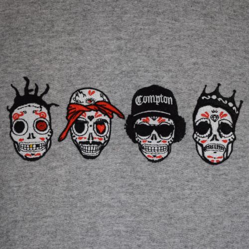 RIP Day of the Dead Rappers ODB,Tupac,Easy E,BIG Heather Grey Hoodie by Actual F