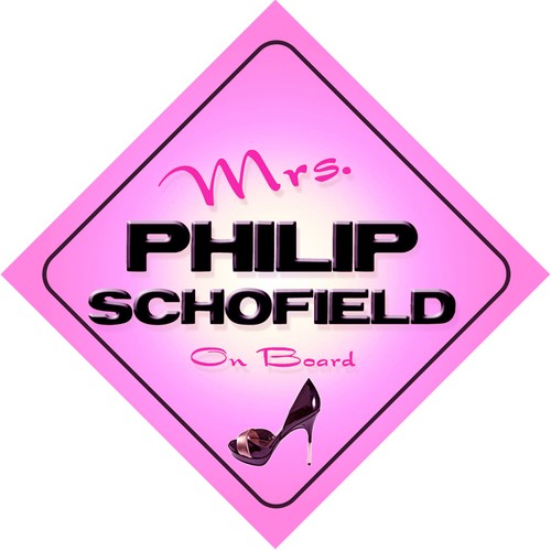 Mrs Philip Schofield on Board Baby Pink Car Sign