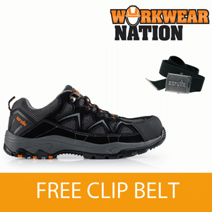Scruffs trent Sbp SRA HRO Rated Trainer Sicurezza Lavoro Punta In Acciaio Nero Cintura Gratis
