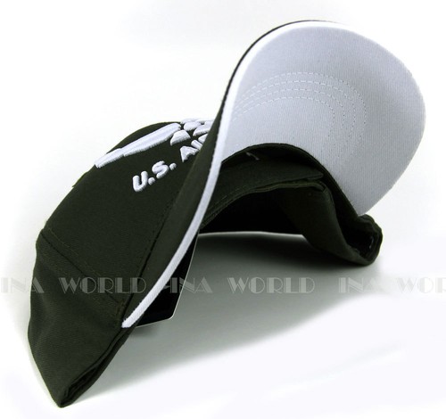 Olive U.S AIR FORCE hat USAF Military Official Licensed Baseball cap Flag side
