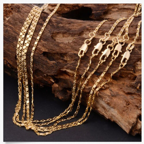 1Pc 18-26inch  Fashion 18K Yellow GOLD filled Rolo Chain Necklace 