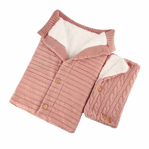 Babyschlafsack Neugeborene warme Kinderwagen-Säuglingsstrickdecke mit Handmuff