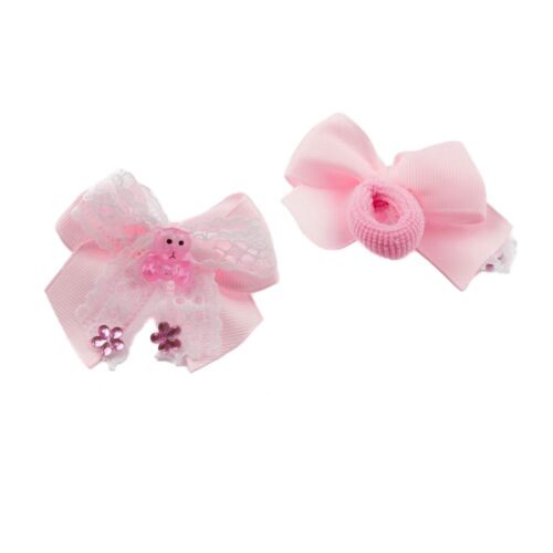 vendeur britannique Filles joli élastique de cheveux élastique nœud mousseline fleur satin doux baby ponio