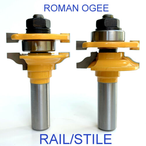 2pc 1/2" Shank Roman Ogee Rail & Stile Router Bit Set sct-888 