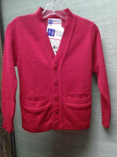 Royal Park Boys/Girls,XXS Uniform,  Holiday Red Cardigan Sweater Details about   NWT School 
