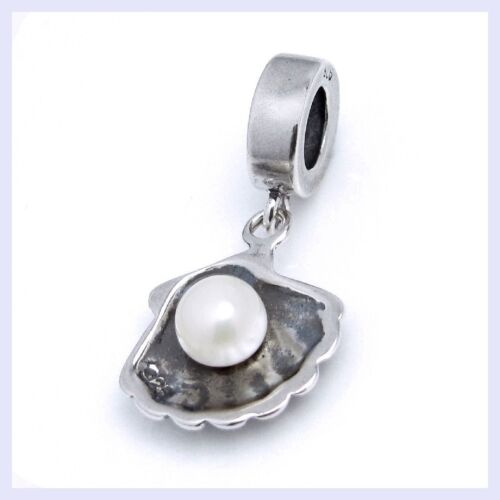 Sterling Silver Sea Shell Perle Dangle Ocean Bead for European Charm Bracelet