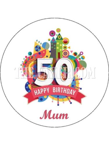 Birthday Mum 04 pre-cut Edible Icing Cake Topper or Ribbon